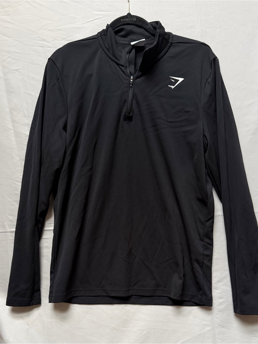 Gymshark Black Long-Sleeve Quarter-Zip Performance Top Size L